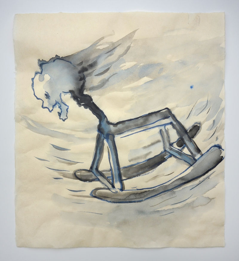 Annette Messager En bascule, 2020 Acrylic on paper 21 1/4 x 19 1/8 in. (54 x 48.5 cm)