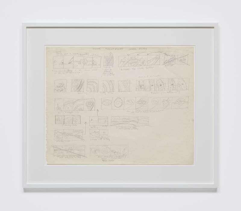 Robert Smithson Movie Treatment Spiral Jetty, 1970 Graphite pencil on paper Image: 22 x 38 in. (55.9 x 96.5 cm)...