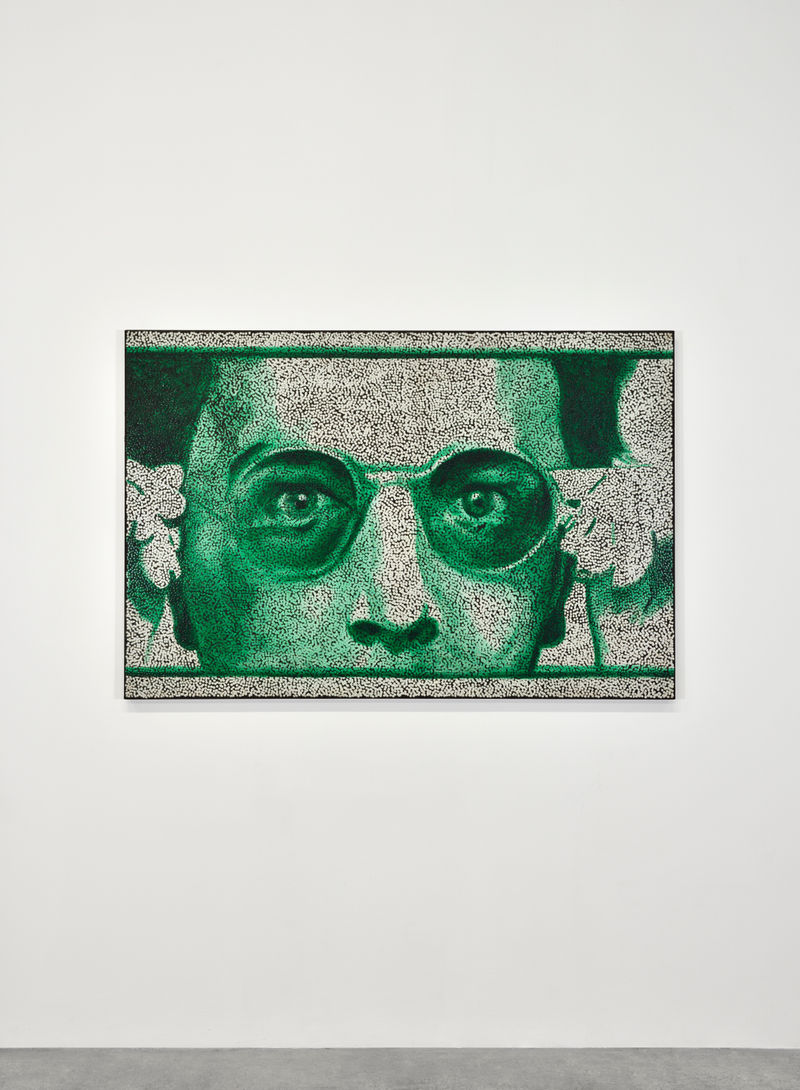 Daniel Boyd Untitled (LIYSLOAGPCD), 2024 Oil and archival glue on canvas 40 1/8 x 60 1/4 x 1 3/8 in....