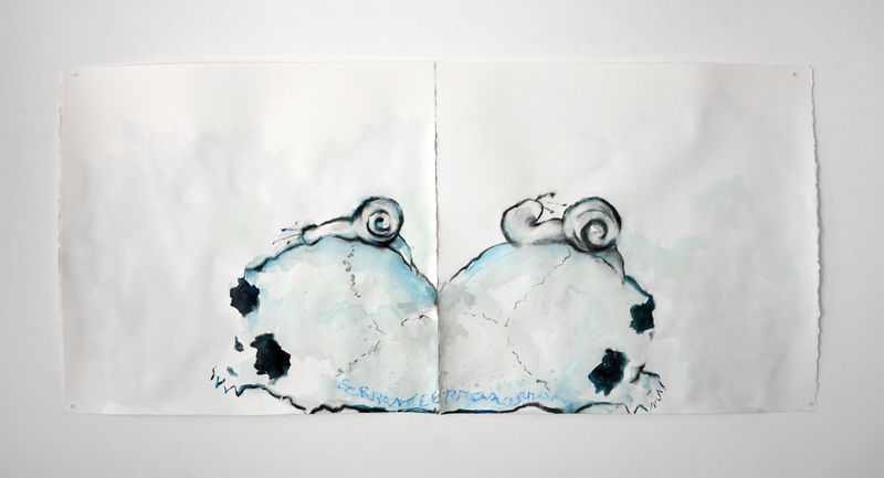 Annette Messager Errance, 2022 Acrylic on paper 20 1/2 x 45 1/8 in. (52 x 114.5 cm)