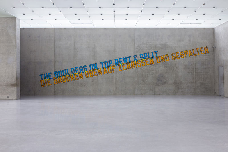 Lawrence Weiner THE BOULDERS ON TOP RENT & SPLIT, 1987