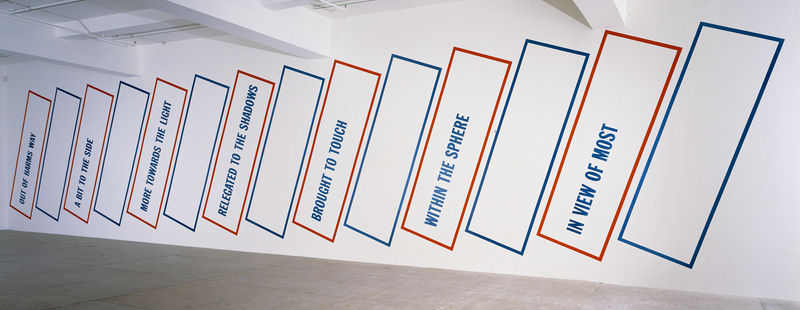 Lawrence Weiner A BASIC ASSUMPTION - OUT OF HARMS WAY / A BIT TO THE SIDE / MORE TOWARDS THE...