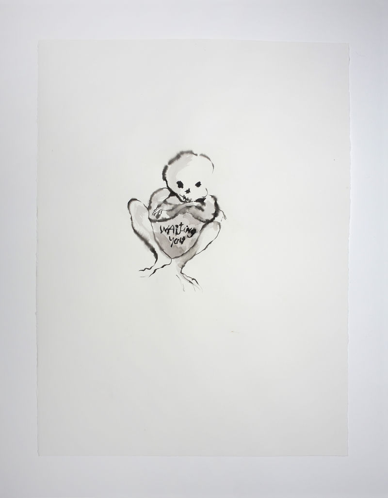 Annette Messager Waiting You, 2023 Acrylic on paper 30 1/8 x 22 5/8 in. (76.5 x 57.5 cm)