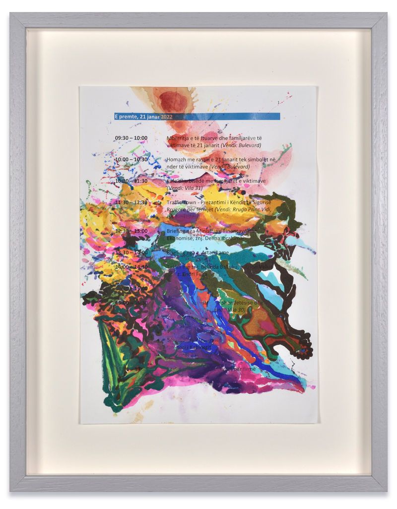 Edi Rama Untitled, 2023 Mixed media on paper Paper: 7 7/8 x 11 3/4 in. (20 x 30 cm) Frame:...