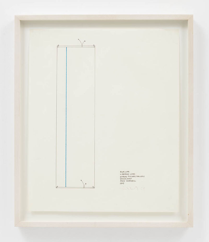Fred Sandback Untitled (Blue Line, 11 meters long, Konrad Fischer Gallery, Dusseldorf, 1969), 1969