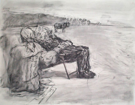 William Kentridge Drawing for 'Tide Table' (Soho sleeping), 2003
