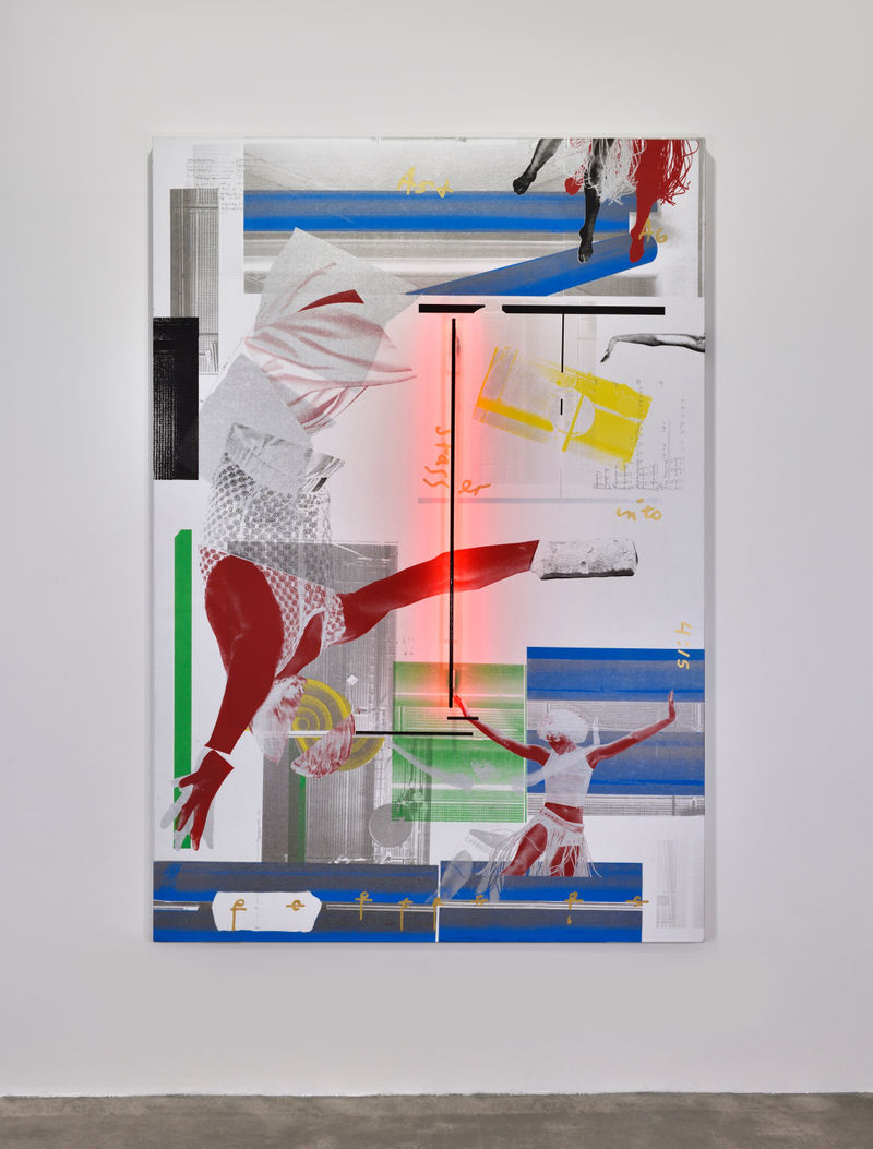 Gerard & Kelly Pompidou Pulse, 2025 Silkscreen, acrylic and neon on canvas on dibond 86 5/8 x 59 in. (220...