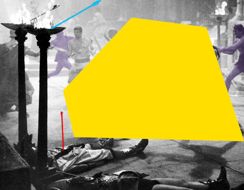 John Baldessari Blockage (Yellow): and Sword Fight (Violet), 2005
