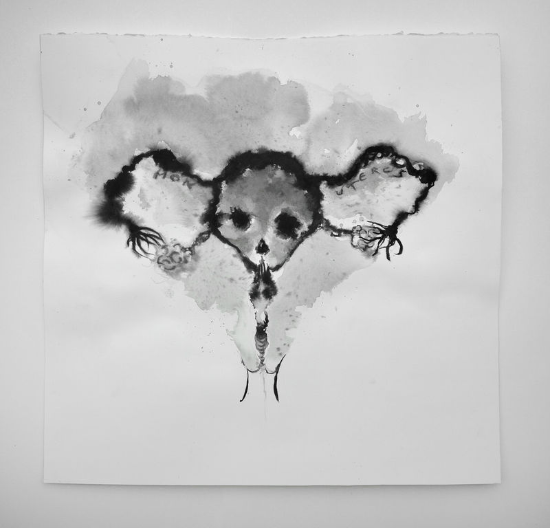 Annette Messager Mon utérus, 2018 Acrylic on paper 18 7/8 x 18 7/8 in. (48 x 48 cm)