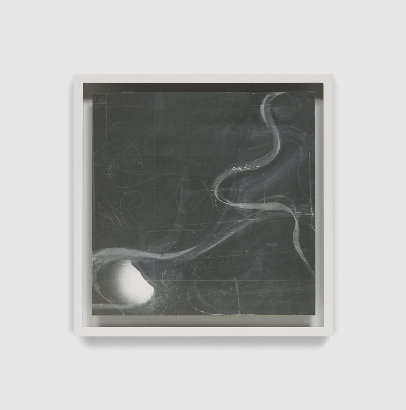 Tacita Dean Petit, 2026 Spray chalk, gouache and chalk on slate Slate: 13 3/4 x 13 3/4 in. (34.9 x...