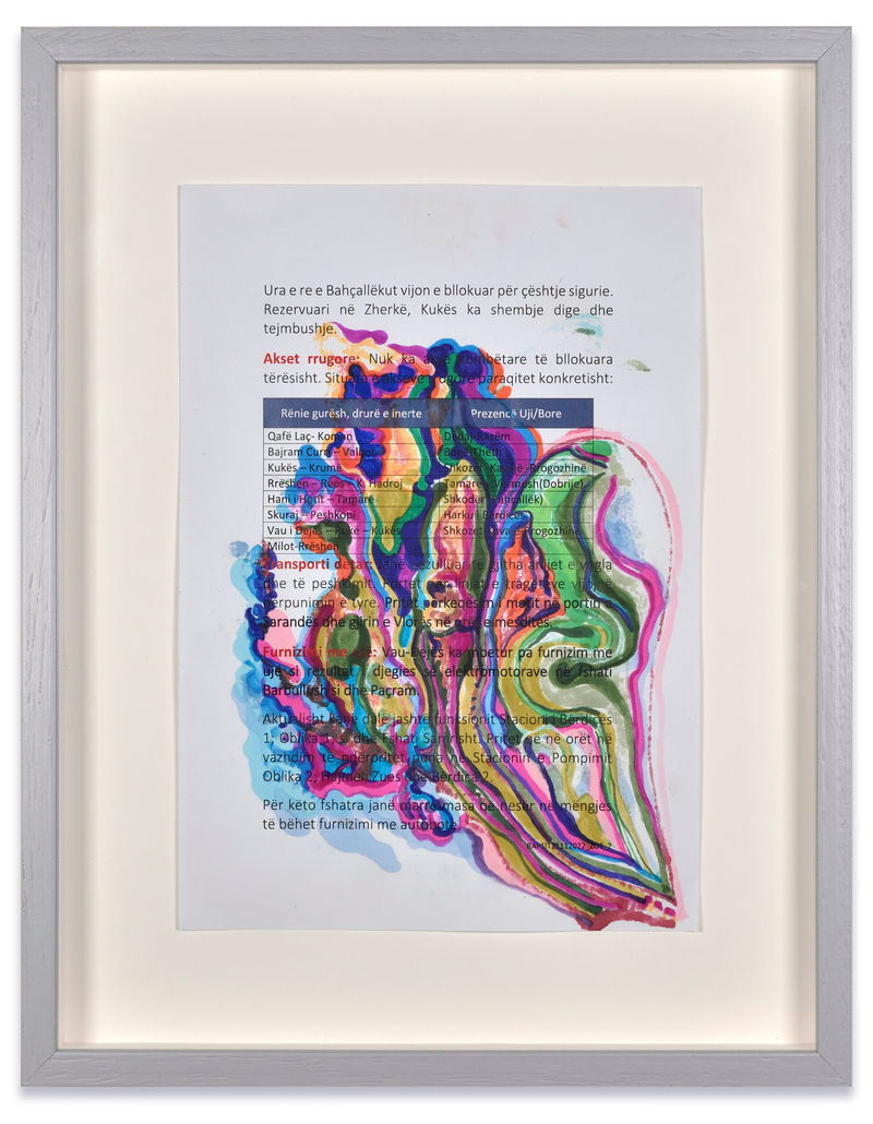 Edi Rama Untitled, 2023 Mixed media on paper Paper: 7 7/8 x 11 3/4 in. (20 x 30 cm) Frame:...