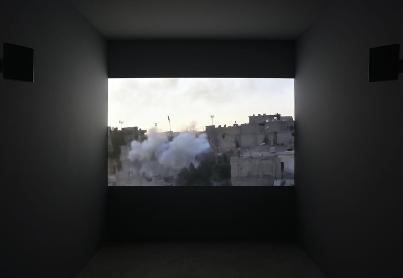 An exhibition installation view from: Dara Birnbaum, Psalm 29(30)