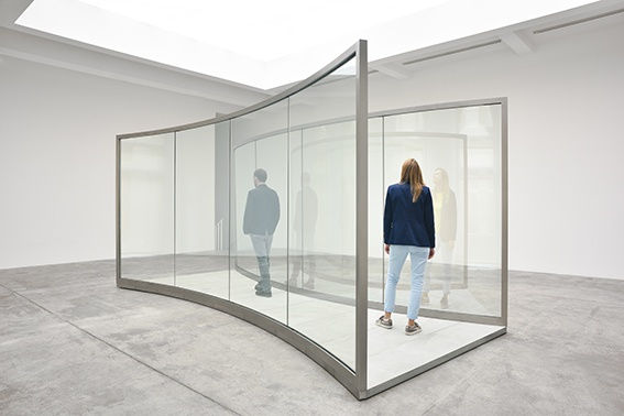 An exhibition installation view from: Dan Graham