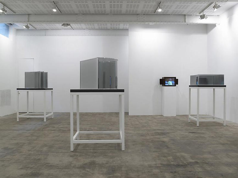 An exhibition installation view from: Dan Graham