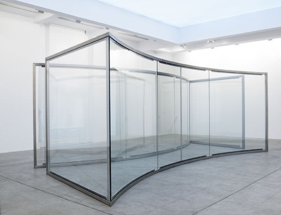 An exhibition installation view from: Dan Graham