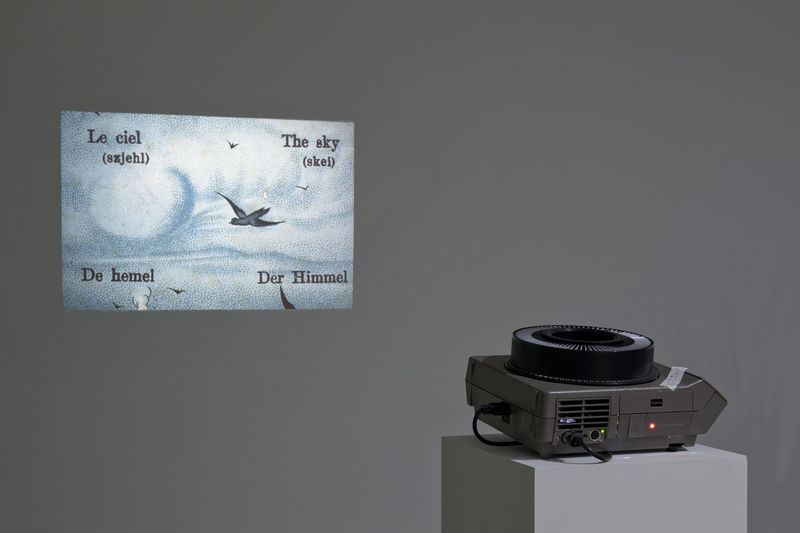 An exhibition installation view from: Marcel Broodthaers and James Lee Byars