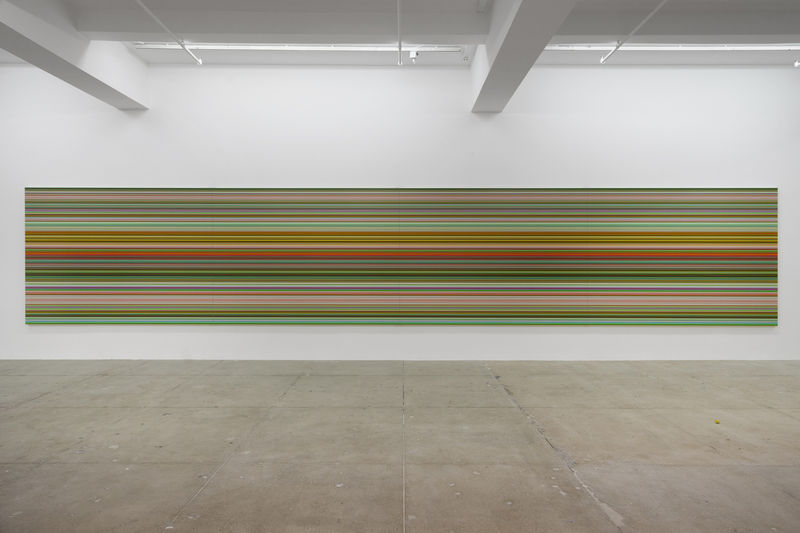 An exhibition installation view from: Sol Lewitt, John McCracken, Gerhard Richter, Fred Sandback, Anne Truitt, Lawrence Weiner