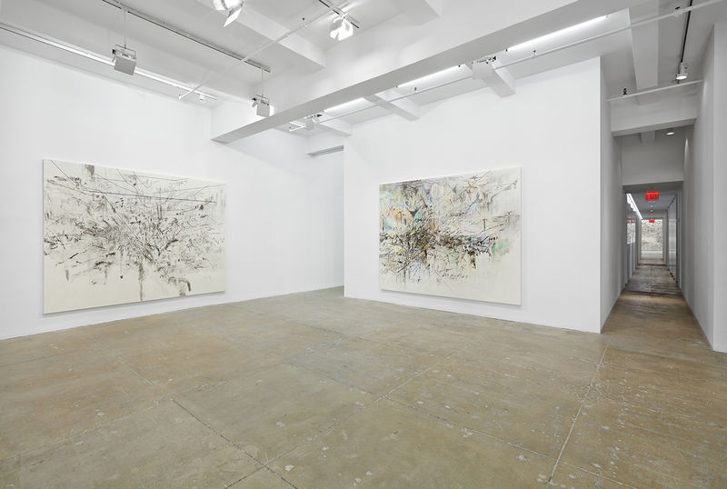 An exhibition installation view from: Julie Mehretu, Liminal Squared