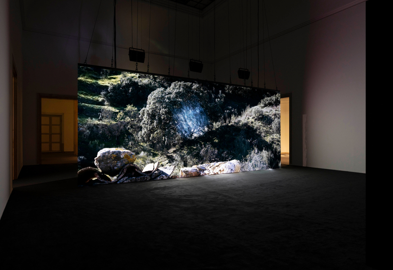 Philippe Parreno El Almendral2024 11 plots of land representing 30 hectares, heliostat, cloud catchers, weather stations, portable cabin, water tank,...