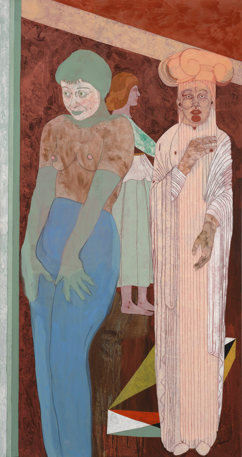 Ella Walker Caryatid2024 Acrylic dispersion, pigment, chalk and pencil on linen 170 x 90 cm 66 7/8 x 35 3/8...