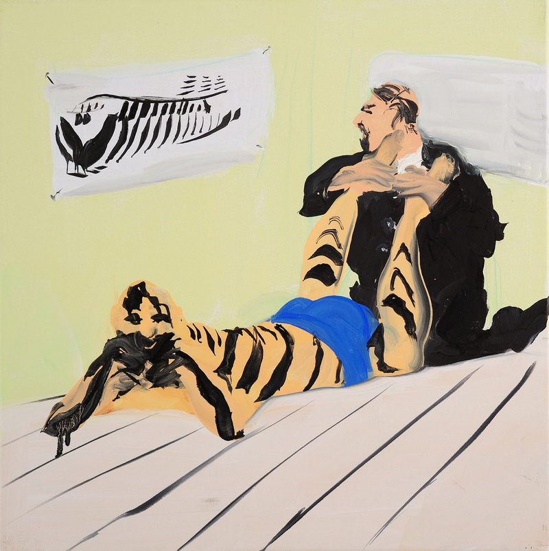 Tala Madani Becoming Dazzled2008 oil on linen 40 x 40 cm