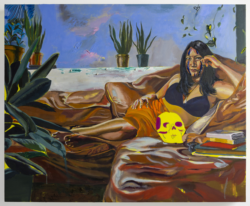 Gisela McDaniel Hu hungok I aniti2021 Oil on canvas, found object, sound 114.3 x 139.7 x 14 cm 45 x...