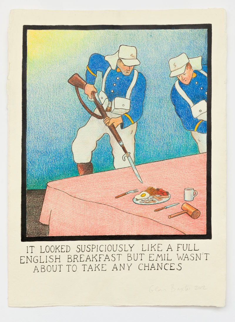 Glen Baxter It Looked Suspiciously Like a Full English Breakfast but Emil Wasn't Going to Take Any Chances , 2012
