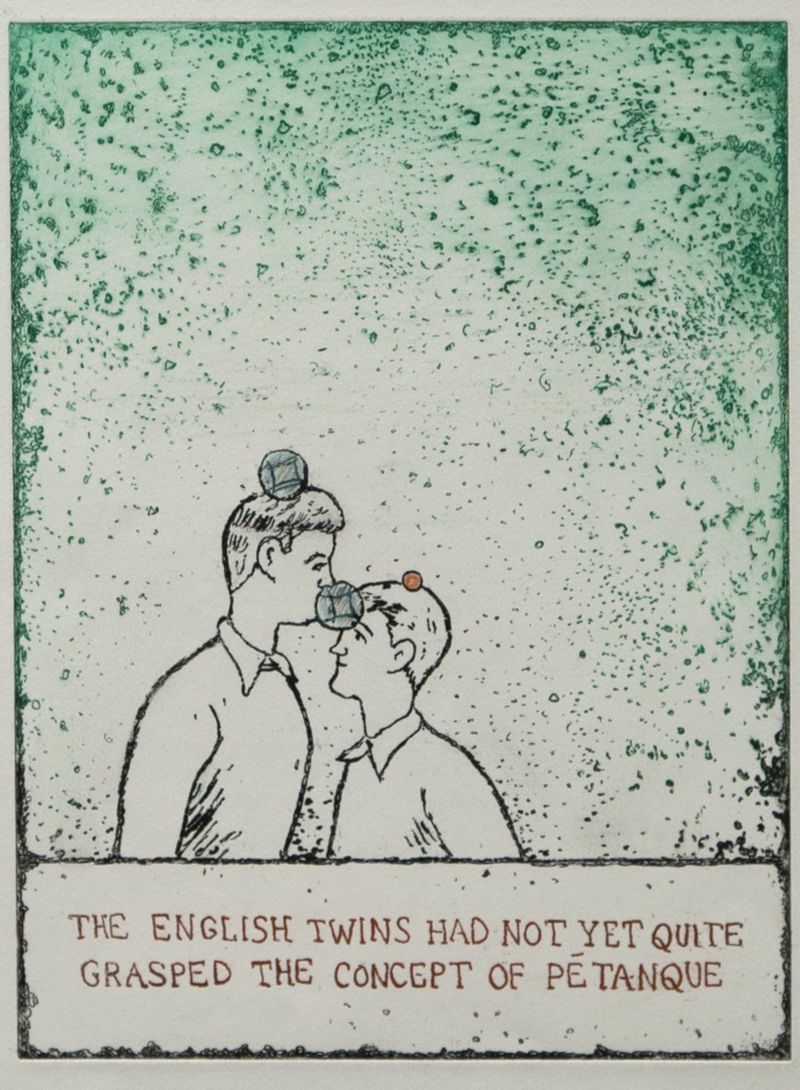 Glen Baxter The English Twins Had Not Quite Grasped the Concept of Petanque, 2000