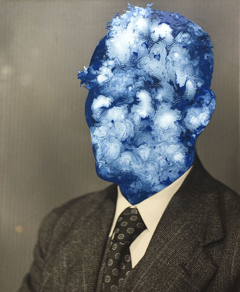 Julie Cockburn, Blue Face (Man), 2019