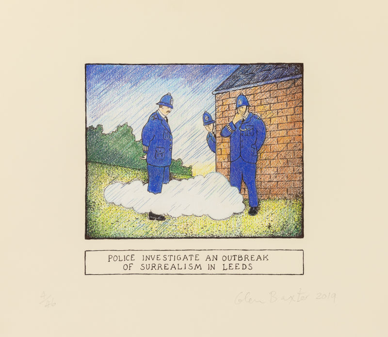 Glen Baxter Police Investigate An Outbreak Of Surrealism In Leeds, 2019