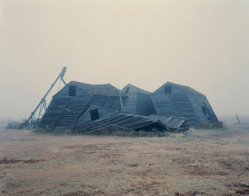 Nadav Kander Crumpled Barns, Texas, 1995