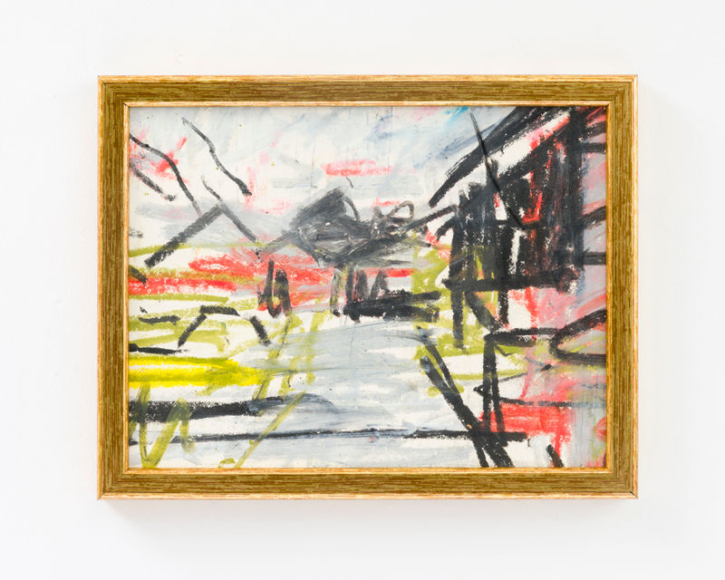 Peter Clossick Oil Pastel Sketch for Across the Road, 2015