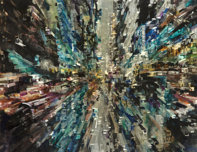 Sinn QRcode - Rainy cityscape, 2016