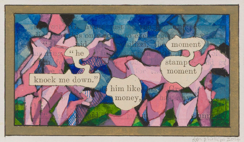 Tom Phillips A Humument: He knock me down, 2014