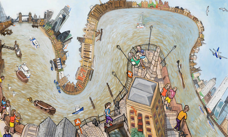 Jiro Osuga, The River, 7. Tower Bridge to Canary Wharf, 2019