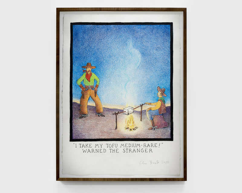 Glen Baxter 'I Take My Tofu Medium Rare!' Warned the Stranger, 2020