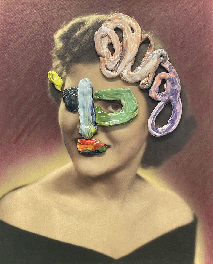 Julie Cockburn Large Ceramic Face 1, 2022