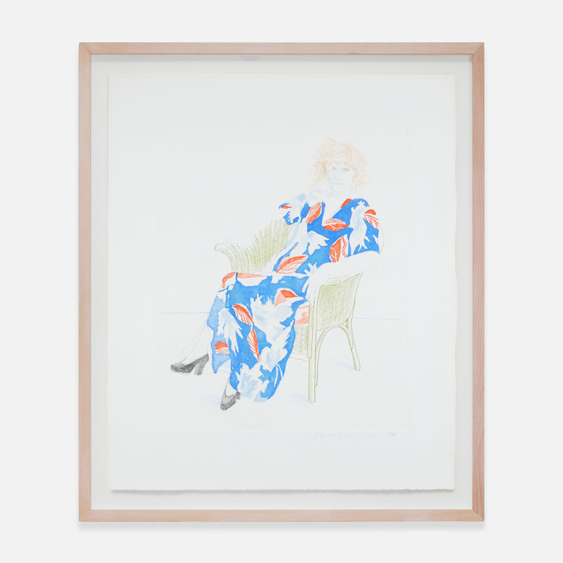 David Hockney Celia in Wicker Chair