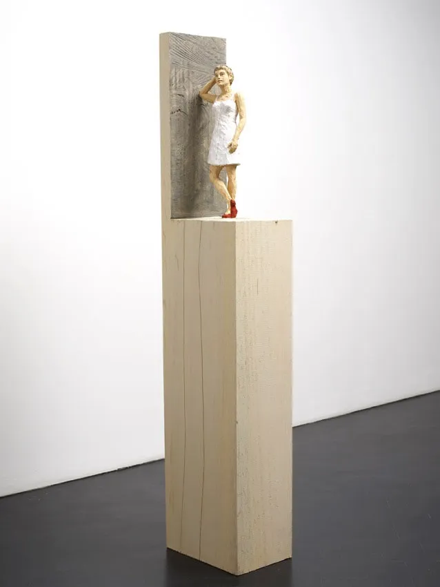 Stephan Balkenhol Woman Leaning in White, 2011