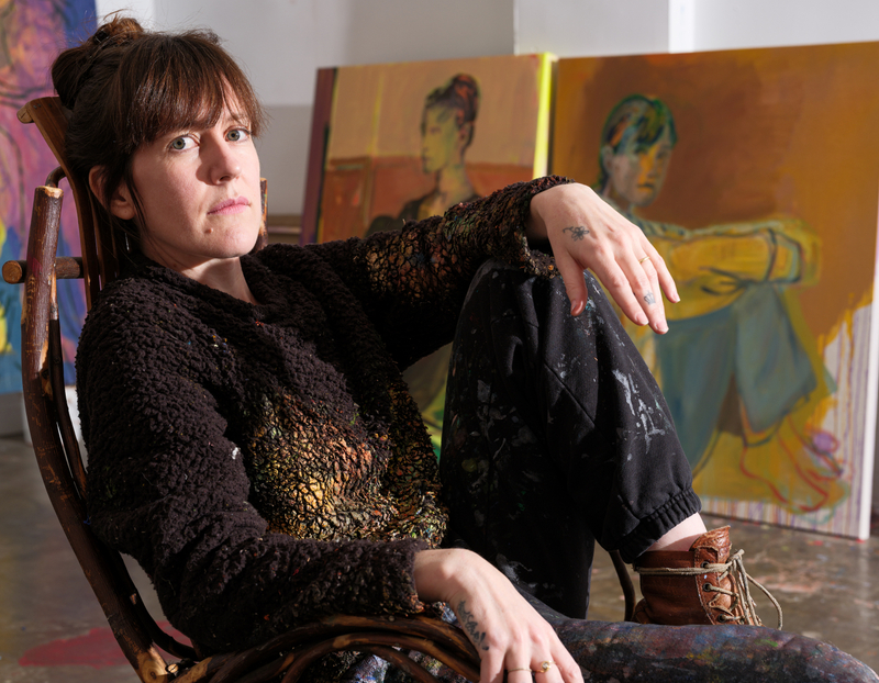 Portrait of Claire Tabouret in her studio