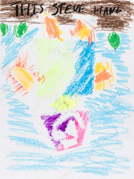 Caroline Chun, Robot Steve (Hanging from the Tree), 2023