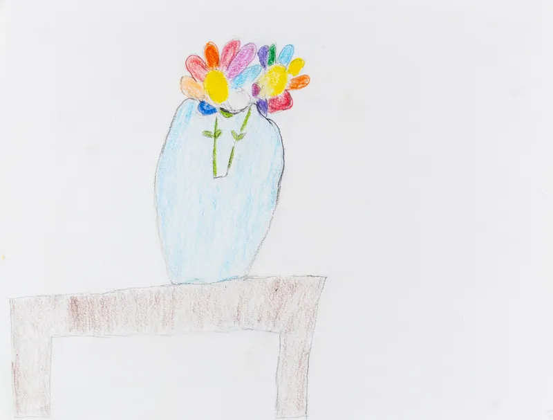 Carol Pyes, Flowers in Vase on a Table , 2020