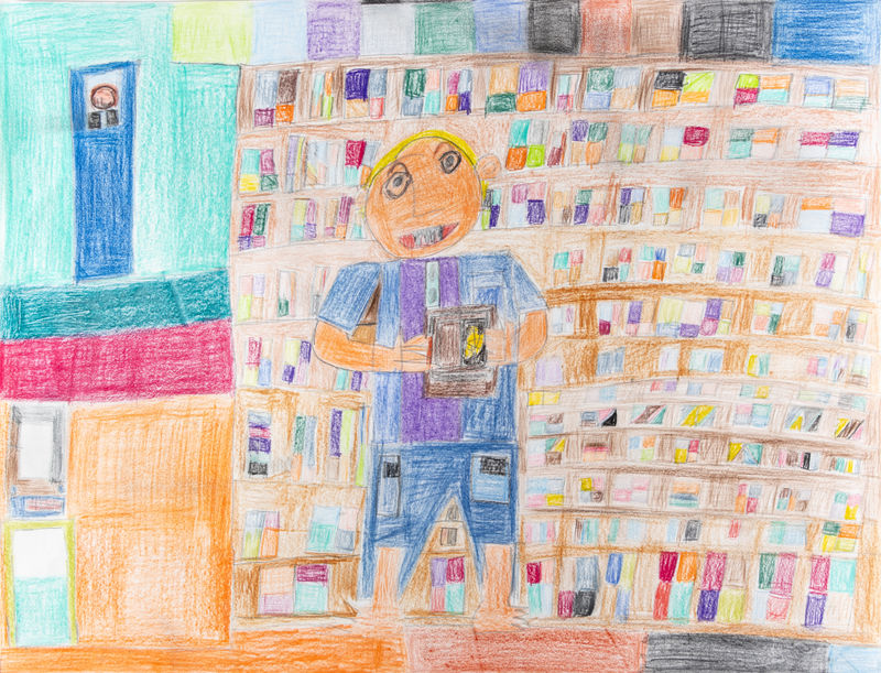 Rebecca Kubica, Becky Read in the Library , 2017