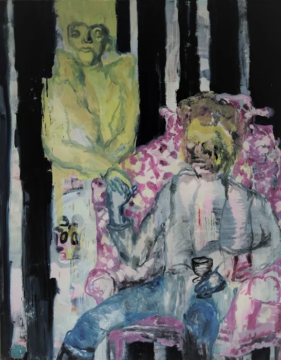 CHANG Ling 常陵, Sofa with Pink Dots 粉红色斑点沙发, 2017