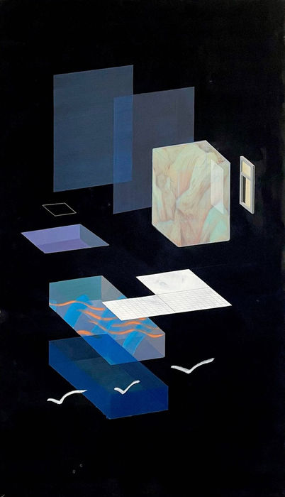 Ye Cheng, Pelicans and waves awake me at 6am from a happy excursion, 2022