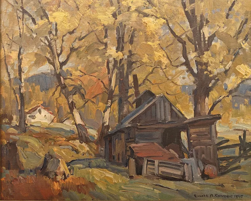 Emile Gruppe, The Sugar House in Autumn, Vermont, 1945