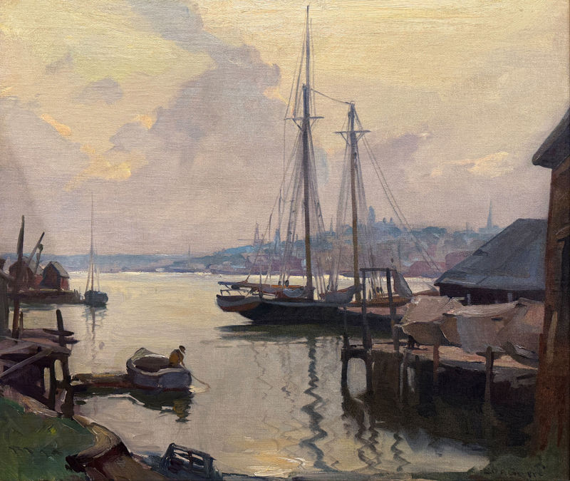 Emile Gruppe, Sunset, Gloucester Harbor, 1930s-40s