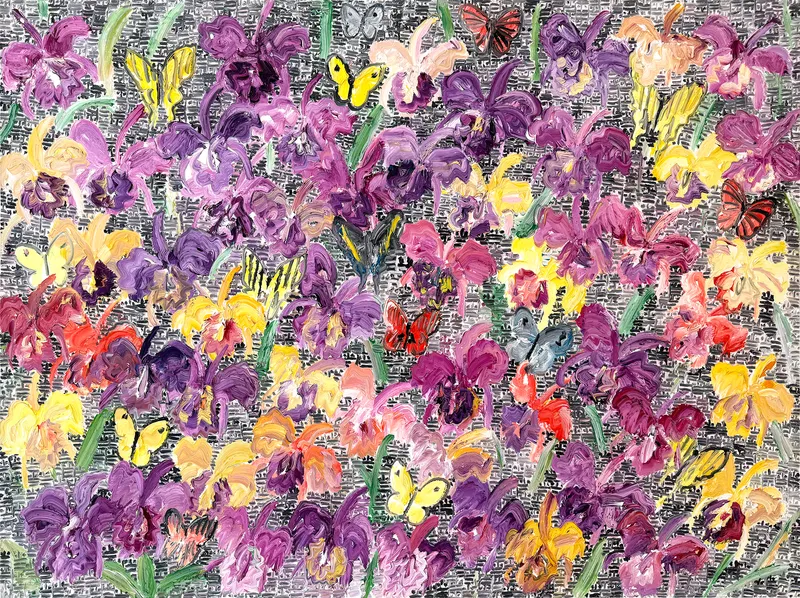 Hunt Slonem, Cattleyas and Guardians, 2014