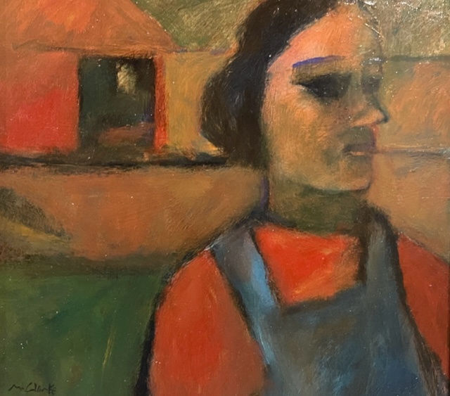 Mark Clarke (1935-2016), Woman With Barn
