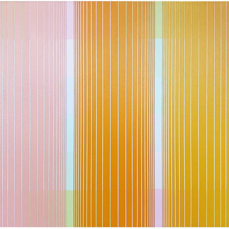 Richard Anuszkiewicz, Trisected: Yellow to Pink, 1976
